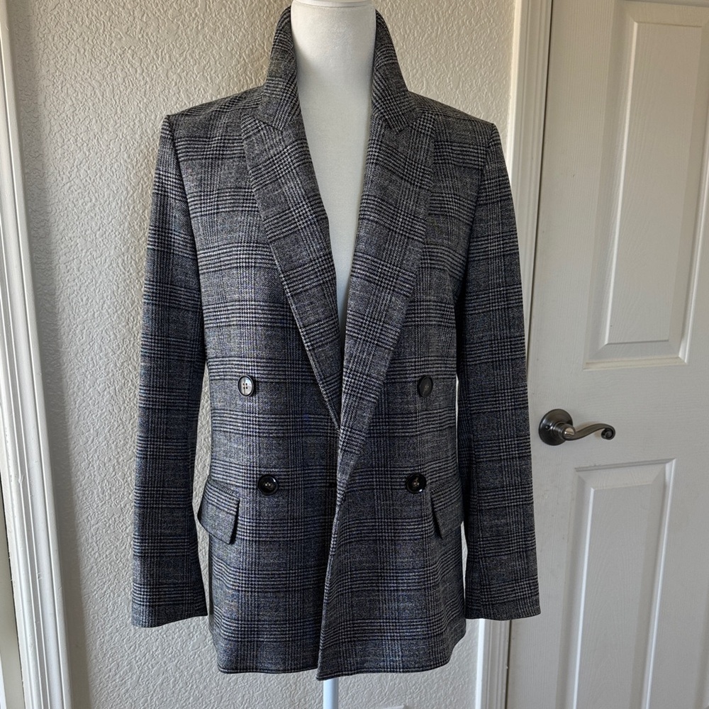 H&M Gray Plaid Blazer